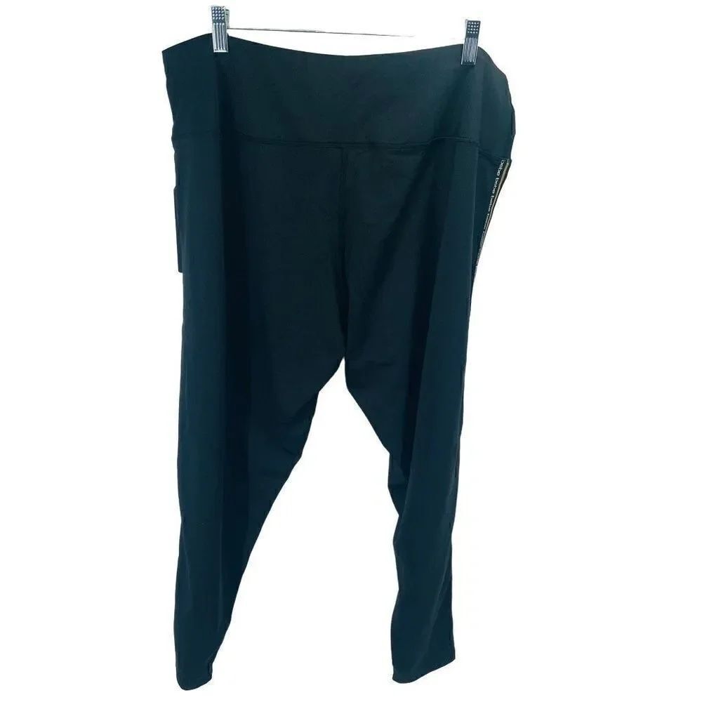 Bebe Sport Women's 4 Way Stretch Leggings NEW NWT Workout Gym Black Gold 3X